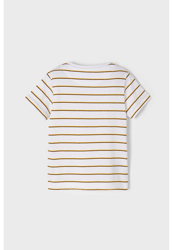 Mayoral T-shirt bawełniany dziecięcy kolor brązowy z nadrukiem. Okazja: na co dzień. Kolor: brązowy. Materiał: bawełna. Wzór: nadruk. Styl: casual