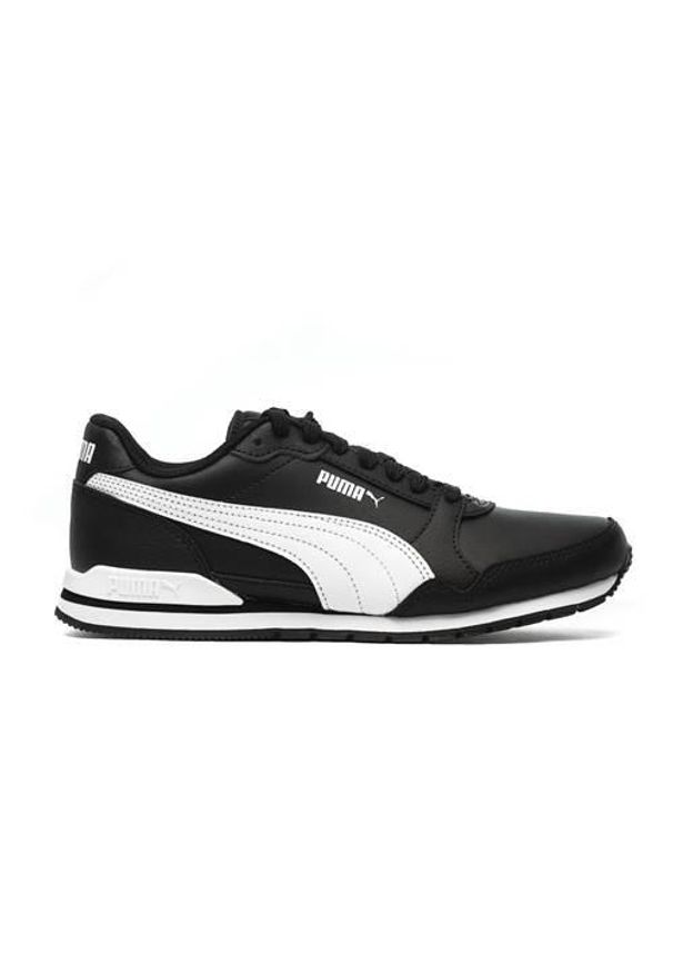 Buty do chodzenia damskie Puma ST Runner V3 L JR. Okazja: na co dzień. Zapięcie: sznurówki. Kolor: biały, wielokolorowy, czarny. Materiał: materiał, skóra, syntetyk. Szerokość cholewki: normalna. Sport: turystyka piesza