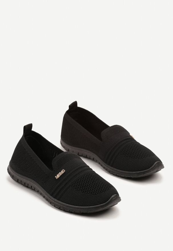 Born2be - Czarne Tenisówki z Siateczkową Cholewką Tatilis. Okazja: na co dzień. Kolor: czarny. Materiał: jeans. Szerokość cholewki: normalna. Styl: elegancki, casual