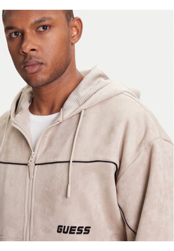 Guess Bluza Z5YQ05 KCJY2 Beżowy Regular Fit. Kolor: beżowy. Materiał: bawełna