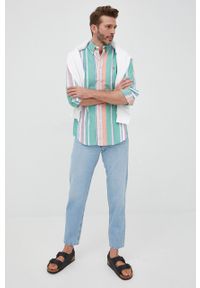 Polo Ralph Lauren koszula bawełniana męska regular z kołnierzykiem button-down. Typ kołnierza: polo, button down. Materiał: bawełna. Długość rękawa: długi rękaw. Długość: długie