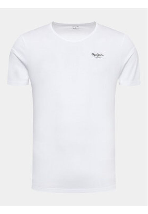 Pepe Jeans Komplet t-shirtów Pepe Tshirt 2P PMU10976 Biały Regular Fit. Kolor: biały. Materiał: bawełna