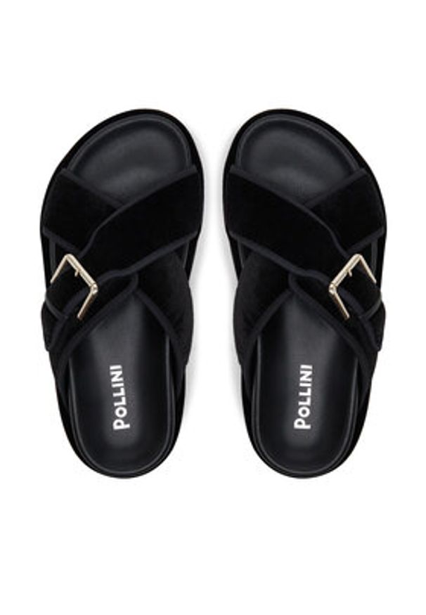 Pollini Klapki SA28094G1MTP0000 Czarny. Kolor: czarny. Materiał: materiał