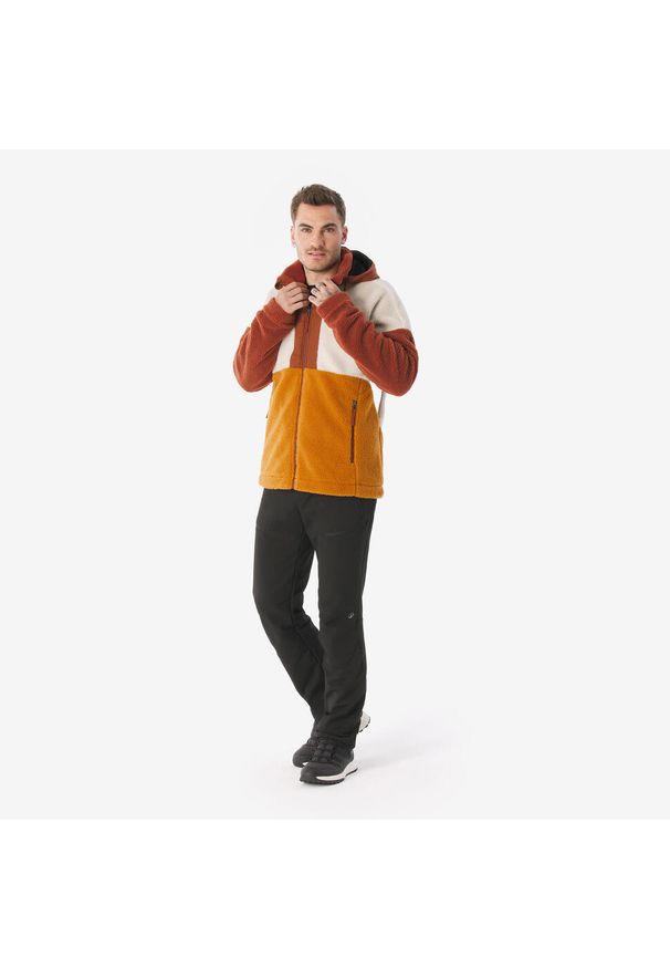 quechua - Polar turystyczny męski Quechua SH900 Warm. Kolor: czerwony, brązowy, wielokolorowy, beżowy. Materiał: polar. Sport: turystyka piesza
