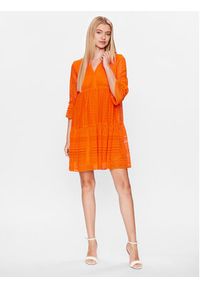 Vero Moda Sukienka letnia Honey 10275875 Pomarańczowy Relaxed Fit. Kolor: pomarańczowy. Materiał: bawełna. Sezon: lato #4