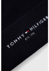 TOMMY HILFIGER - Tommy Hilfiger Czapka bawełniana kolor granatowy. Kolor: niebieski. Materiał: bawełna