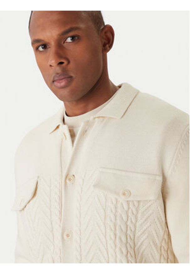 JOOP! Jeans Kardigan Walto 30047659 Écru Modern Fit. Materiał: bawełna