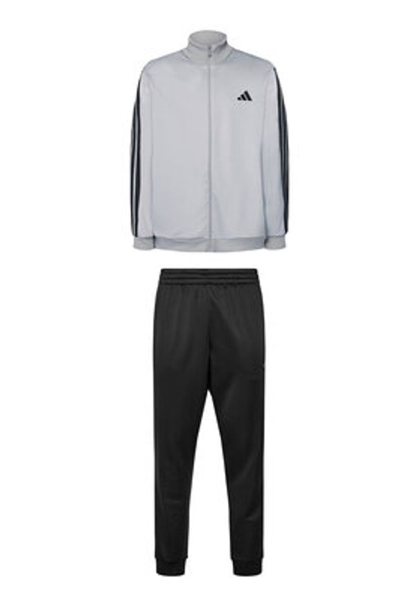 Adidas - adidas Dres Basic 3-Stripes JI8876 Szary Regular Fit. Kolor: szary. Materiał: syntetyk