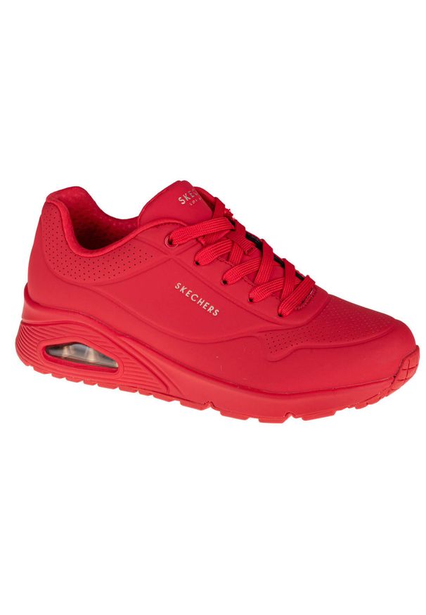 skechers - Buty do chodzenia damskie, Skechers Uno-Stand on Air. Kolor: czerwony. Materiał: materiał, syntetyk, tkanina. Sport: turystyka piesza