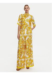 DOLCE & GABBANA - Dolce&Gabbana Spodnie materiałowe FTC63T HI1BE HG3TN Żółty Regular Fit. Kolor: żółty. Materiał: jedwab #5