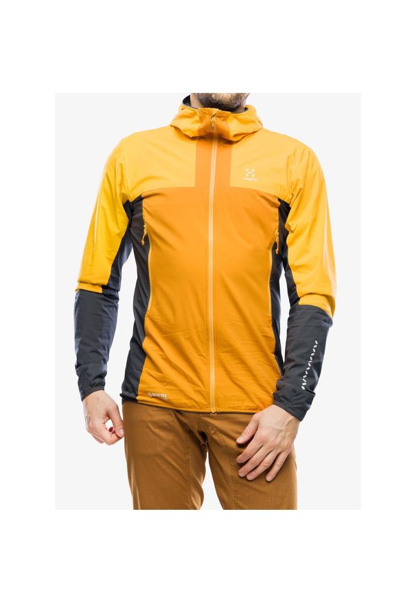 Haglöfs - Kurtka ocieplana męska Haglofs L.I.M Alpha Hood. Kolor: żółty. Sport: turystyka piesza