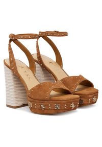 Guess Sandały FLJV2C SUE03 Brązowy jasny. Kolor: brązowy. Materiał: skóra, zamsz #6