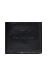 Calvin Klein Portfel męski Bold Billfold W/Coin LV04D1156G Czarny. Kolor: czarny. Materiał: skóra