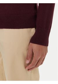 TOMMY HILFIGER - Tommy Hilfiger Golf MW0MW28048 Bordowy Regular Fit. Typ kołnierza: golf. Kolor: czerwony. Materiał: bawełna #3