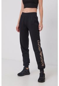 Emporio Armani Underwear - Dres. Kolor: czarny. Materiał: dresówka. Wzór: nadruk #5