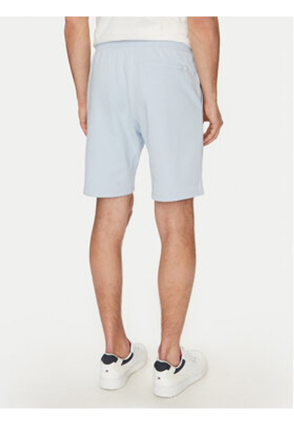TOMMY HILFIGER - Tommy Hilfiger Szorty materiałowe Essential Terry Sweatshort MW0MW37240 Błękitny Regular Fit. Kolor: niebieski. Materiał: bawełna
