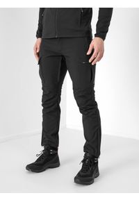 4f - Spodnie trekkingowe softshell membrana 8 000 męskie. Kolor: czarny. Materiał: softshell #2