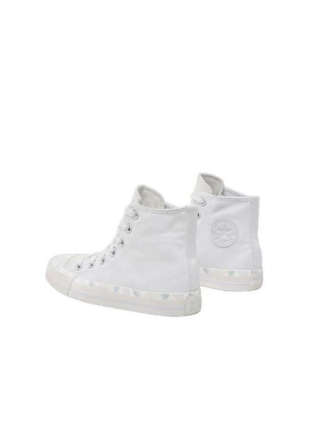 Buty do chodzenia damskie Converse Chuck Taylor All Star Marbled. Zapięcie: sznurówki. Kolor: biały. Materiał: materiał, tkanina. Szerokość cholewki: normalna. Model: Converse All Star. Sport: turystyka piesza
