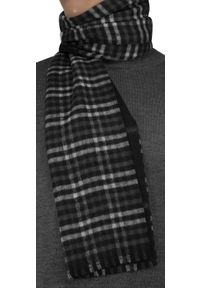 V. Fraas - Szalik Popielato-Czarny Miękki, w Kratkę, Firmy V.Fraas -Cashmink- Elegancki, Męski. Kolor: czarny, szary, wielokolorowy. Materiał: wełna, akryl, poliakryl, syntetyk, materiał, tkanina. Wzór: kratka. Sezon: lato. Styl: elegancki