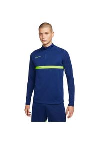 Nike - Męska Koszulka Academy 21 DriFIT Quarter Zip Drill Top. Kolor: niebieski