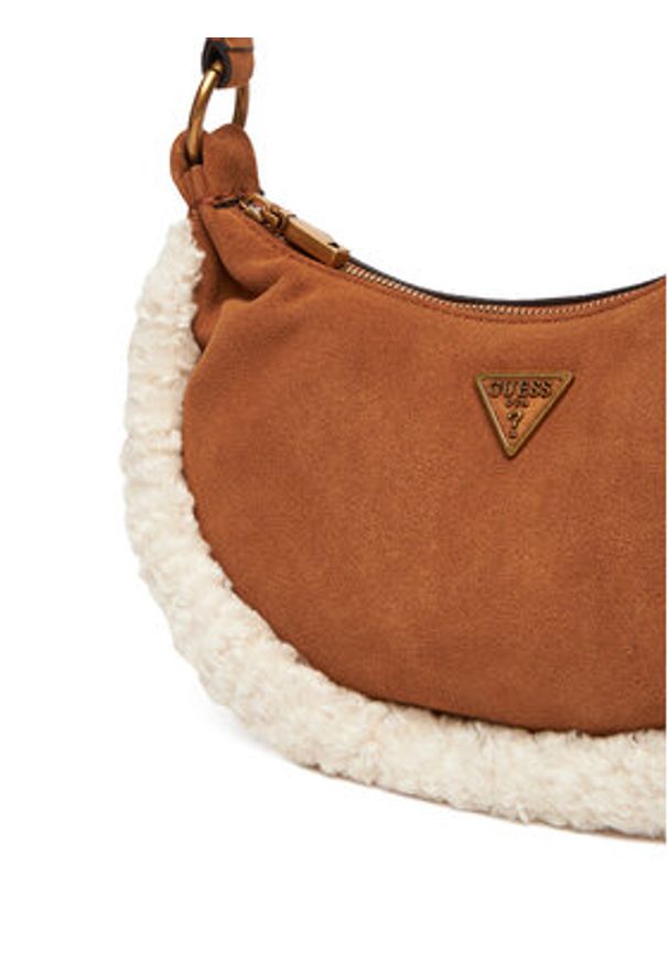 Guess Torebka Amita Mini HWSW95 39720 Brązowy. Kolor: brązowy. Materiał: skórzane, zamszowe