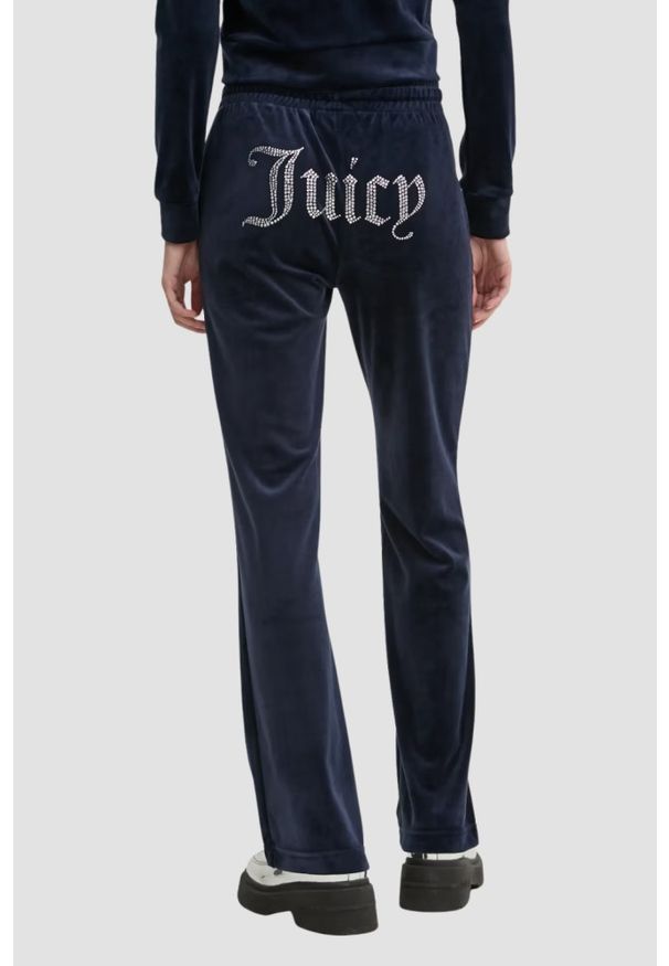 Juicy Couture - JUICY COUTURE Granatowe damskie spodnie dresowe Tina, Rozmiar XS. Kolor: niebieski. Materiał: dresówka