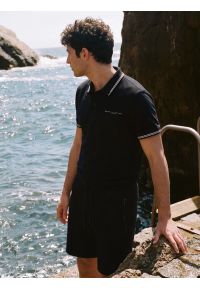 Big-Star - Koszulka męska polo czarna Wladym 906. Typ kołnierza: polo. Kolor: czarny. Materiał: dzianina. Wzór: nadruk. Styl: klasyczny #6