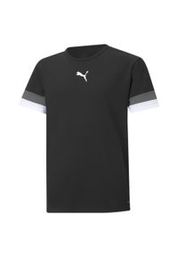 Koszulka piłkarska dla dzieci Puma teamRISE Jersey Jr. Kolor: czarny, szary, wielokolorowy. Materiał: jersey. Sport: piłka nożna