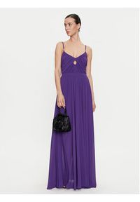 Morgan Sukienka wieczorowa 241-REVALA Fioletowy Loose Fit. Kolor: fioletowy. Materiał: syntetyk. Styl: wizytowy #3