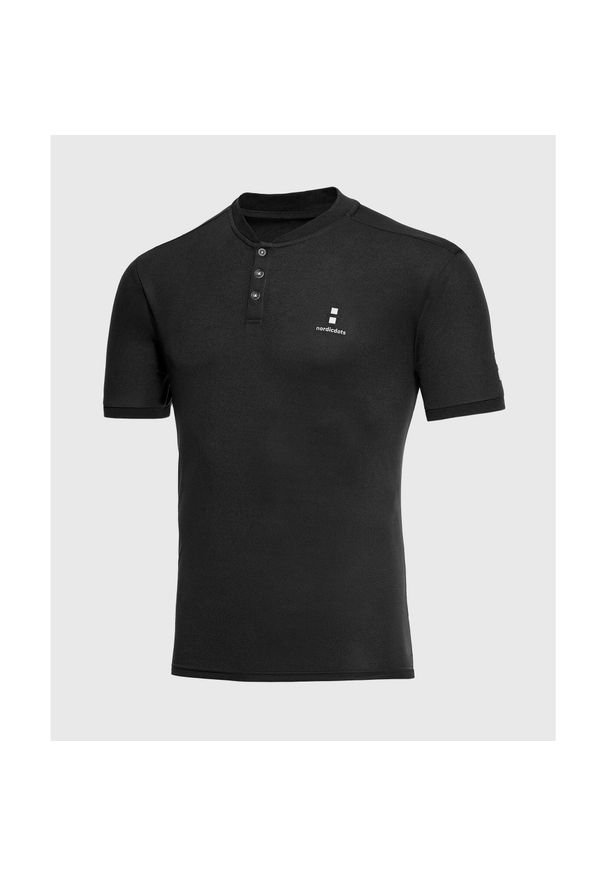 NORDICDOTS - Koszulka Polo Męska Excellence. Typ kołnierza: polo. Kolor: czarny, zielony. Materiał: poliester