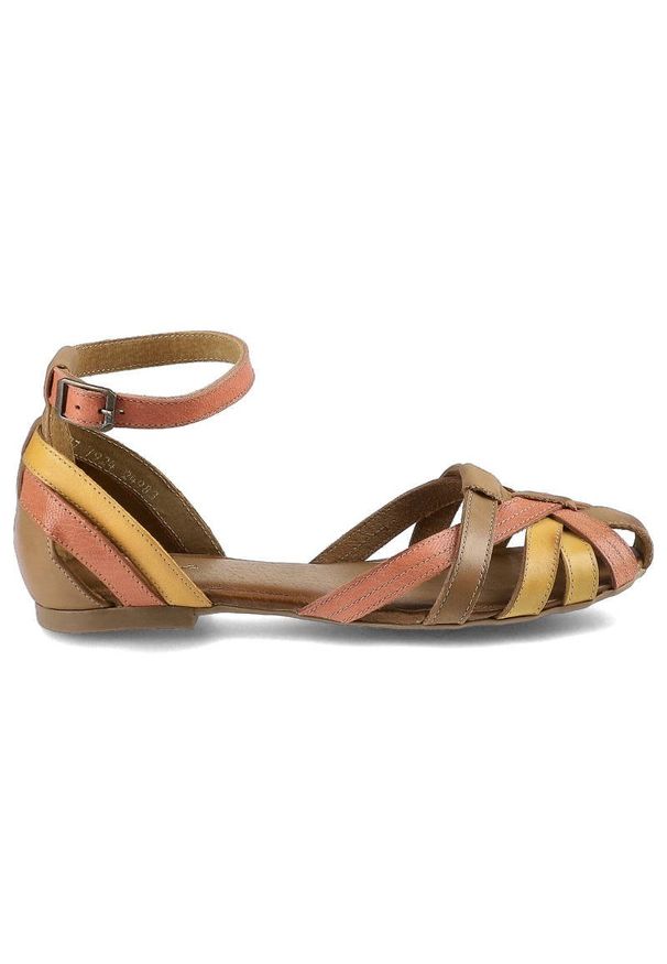 Pomarańczowe Sandały Maciejka Damskie Stylowe Buty. Zapięcie: sprzączka. Kolor: pomarańczowy. Materiał: skóra. Sezon: lato. Obcas: na obcasie. Styl: elegancki. Wysokość obcasa: niski