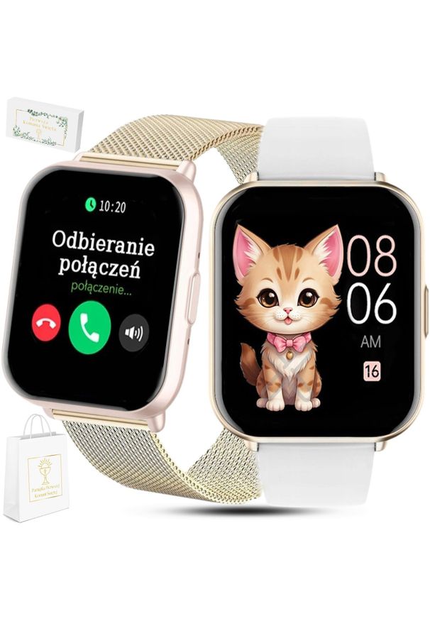 Rubicon Zegarek dziecięcy na Komunię SMARTWATCH RUBICON RNCF46 gold/white. Rodzaj zegarka: smartwatch