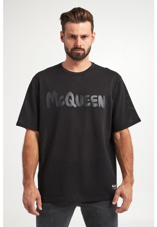Alexander McQueen - T-shirt męski z siatki ALEXANDER MCQUEEN