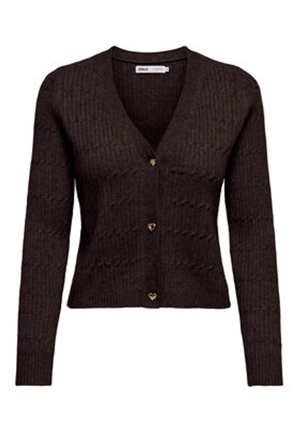 only - ONLY Kardigan Katia 15310902 Brązowy Regular Fit. Kolor: brązowy. Materiał: syntetyk