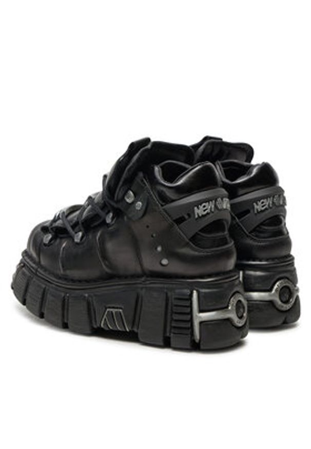 NEW ROCK Sneakersy M-106-S1 Czarny. Kolor: czarny. Materiał: skóra