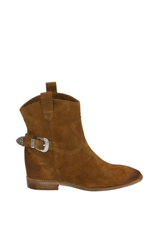 Venezia - ZAMSZOWE BOTKI NA KOTURNIE 2876 CAM CAMEL37. Materiał: zamsz. Szerokość cholewki: normalna. Obcas: na koturnie. Wysokość obcasa: średni