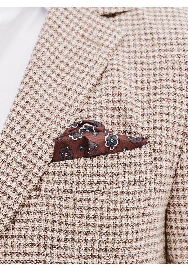 Pako Lorente - Brązowa marynarka w pepitkę. Okazja: na co dzień. Kolor: brązowy. Materiał: poliester, wiskoza, elastan. Sezon: wiosna. Styl: casual