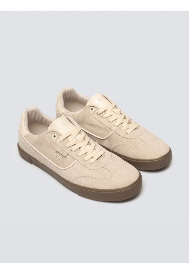 Big-Star - Sneakersy męskie beżowe TT174094 801. Nosek buta: okrągły. Zapięcie: sznurówki. Kolor: beżowy. Materiał: guma, materiał