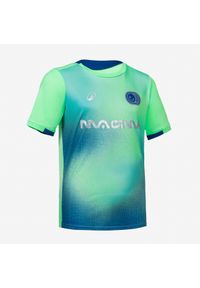 KIPSTA - Koszulka piłkarska krótki rękaw dla dzieci Kipsta Viralto Kids Boreal. Kolor: niebieski, zielony, wielokolorowy. Materiał: poliester, materiał. Długość rękawa: krótki rękaw. Długość: krótkie. Sport: piłka nożna #1