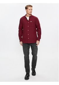 Wrangler Koszula jeansowa 112345376 Bordowy Regular Fit. Kolor: czerwony. Materiał: bawełna #4