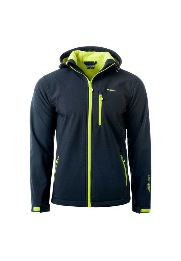 Elbrus - Męska Kurtka Soft Shell Iver. Kolor: czarny, zielony, wielokolorowy, żółty. Materiał: softshell. Sport: turystyka piesza