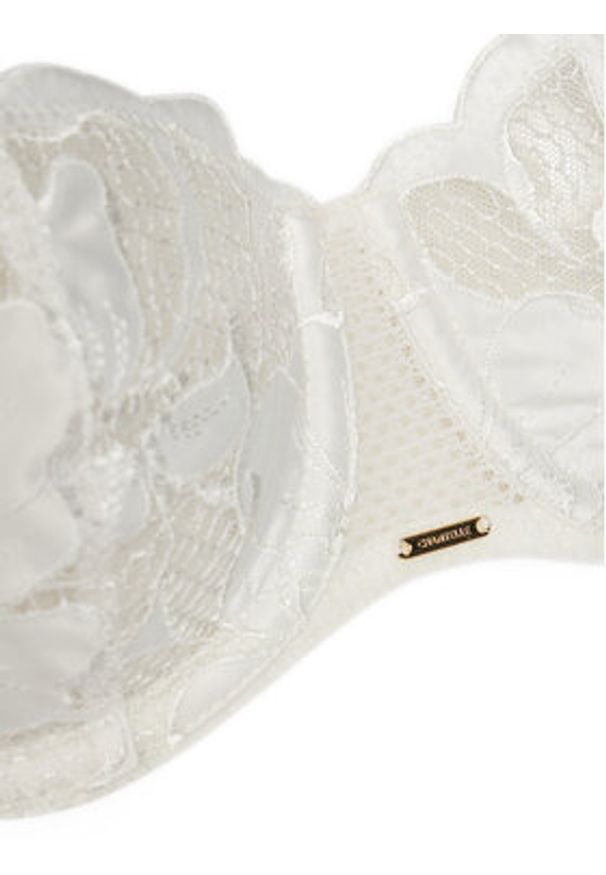 Chantelle Biustonosz balkonetka Fleurs Signature C12Q50 Biały. Kolor: biały. Materiał: syntetyk