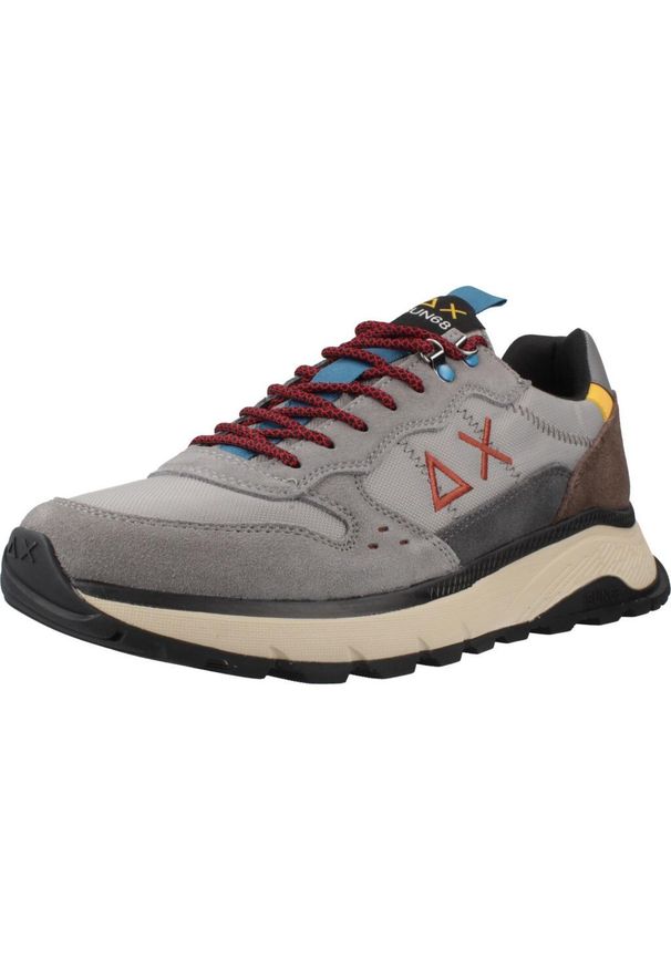 Buty SUN68 FIRE AND CAMPING Szary. Kolor: szary. Materiał: skóra, tkanina. Sport: turystyka piesza