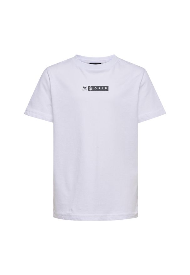 Koszulka dla dzieci Hummel OFF - Grid. Kolor: szary, brązowy, biały, wielokolorowy. Materiał: bawełna. Wzór: nadruk. Sport: koszykówka