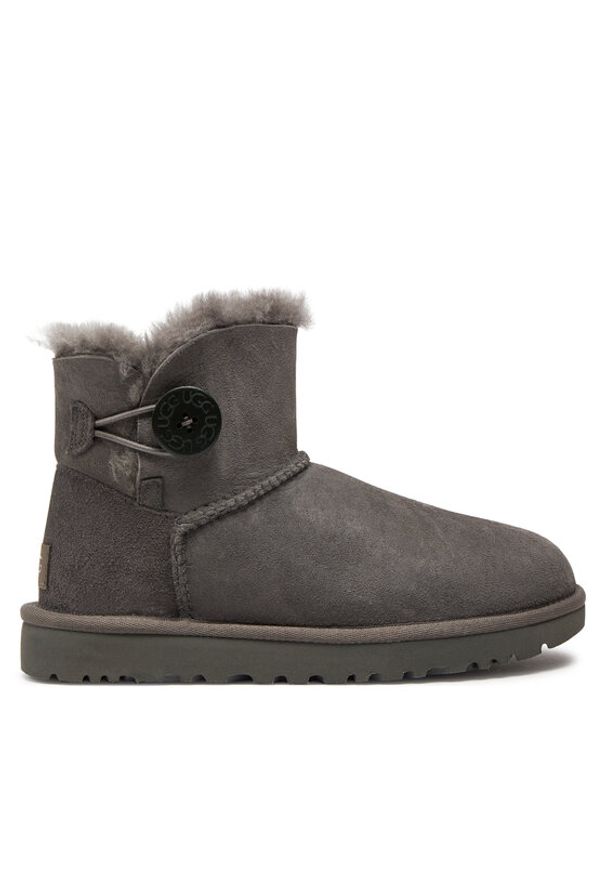 Ugg Śniegowce W Mini Bailey Button II 1016422 Szary. Kolor: szary. Materiał: skóra