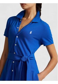 Polo Ralph Lauren Sukienka koszulowa Btn Polo Drs 211913304003 Granatowy Regular Fit. Typ kołnierza: polo. Kolor: niebieski. Materiał: bawełna. Typ sukienki: koszulowe