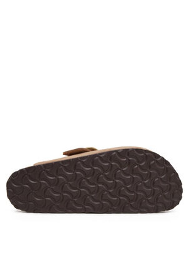 Birkenstock Klapki Boston Big Buckle 1028052 Beżowy. Kolor: beżowy. Materiał: nubuk, skóra