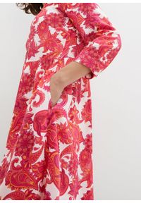 bonprix - Sukienka szmizjerka z lejącej wiskozy. Kolor: różowy. Materiał: wiskoza. Typ sukienki: szmizjerki #2