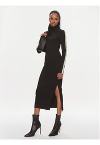 Calvin Klein Jeans Sukienka dzianinowa J20J222728 Czarny Regular Fit. Kolor: czarny. Materiał: bawełna, dzianina #5