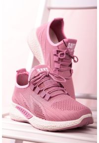 Casu - Różowe buty sportowe sznurowane casu 204/42p. Kolor: różowy #2